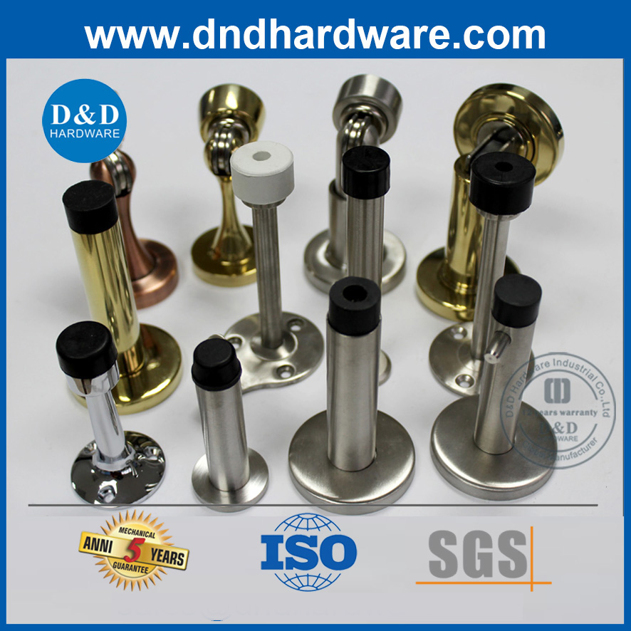 Decorative Metal Industrial Hardware Door Stopper with Rubber Bumper for Apartment Building