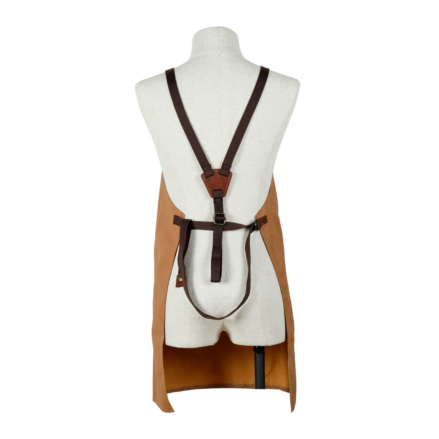 Luxury Design Cowhide Leather Canvas Coating Garden Apron with Webbing Strap (RS-211805)
