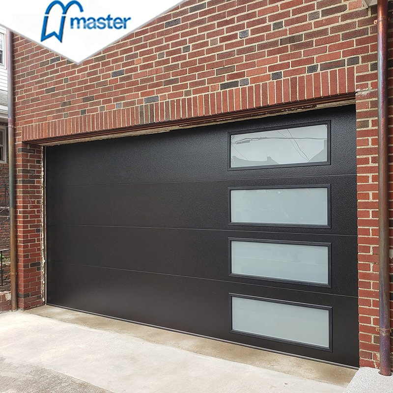 Modern High Quality with Smart Remote Control Roll up 9X7 Sectional Overhead Double Garage Door with Side Windows with Accessories