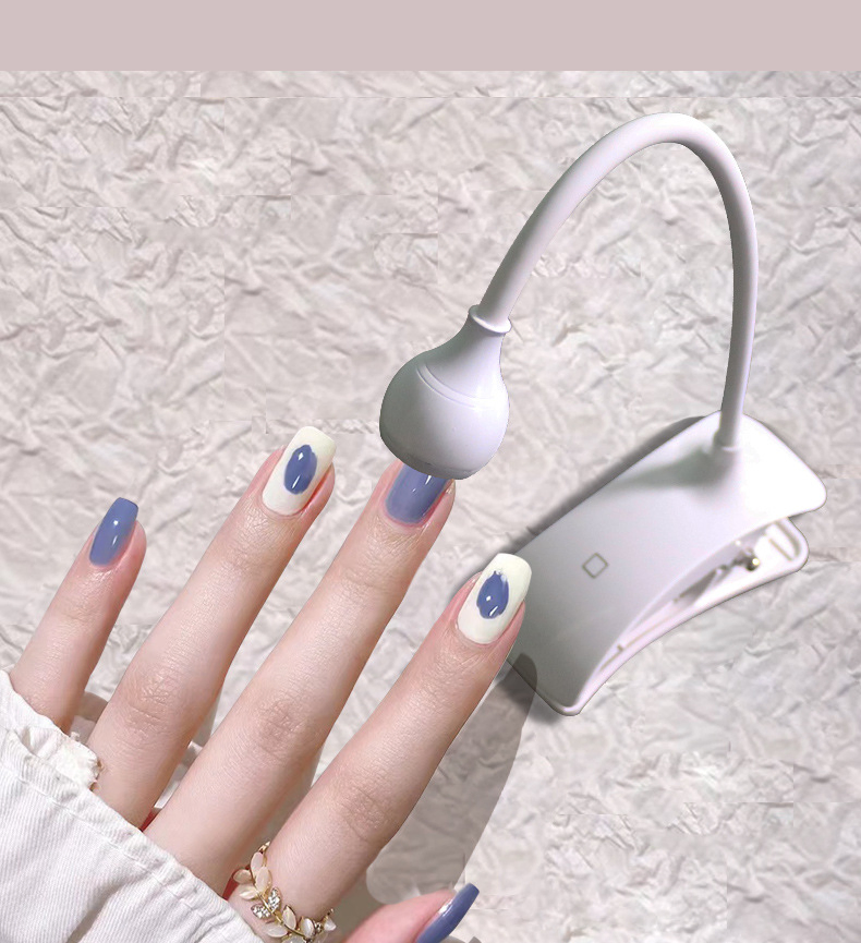 UV LED Gel UV Nail Lamp 3W 5V Gel Nail Polish UV Light with 4 Levels Setting Gooseneck Lamp Clip Professional Nail Dryer