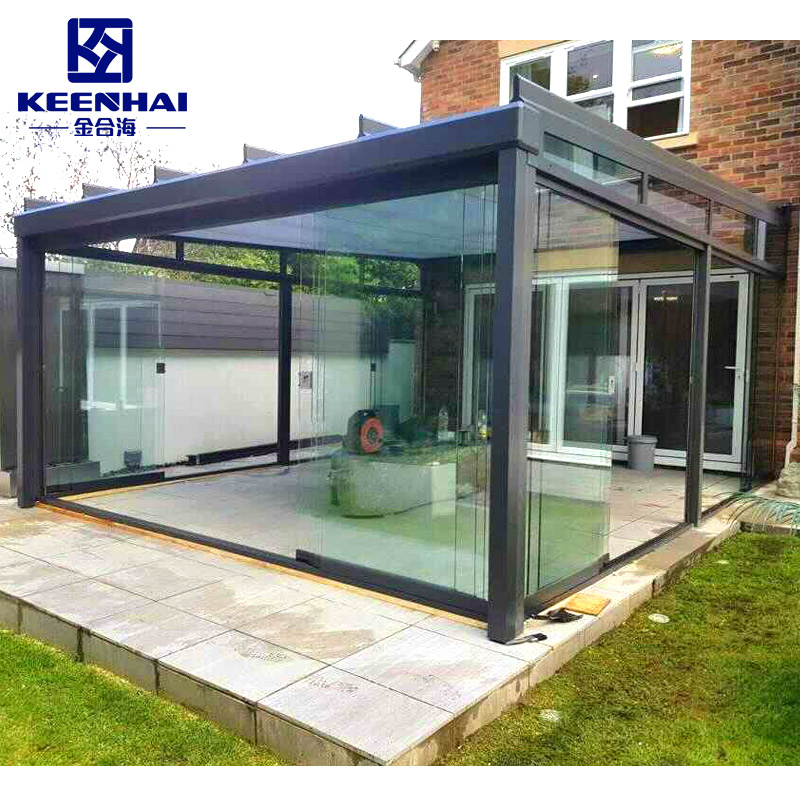 Curved Eave Home Office Terrace Backyard Porch Glass House Aluminum Sunroom