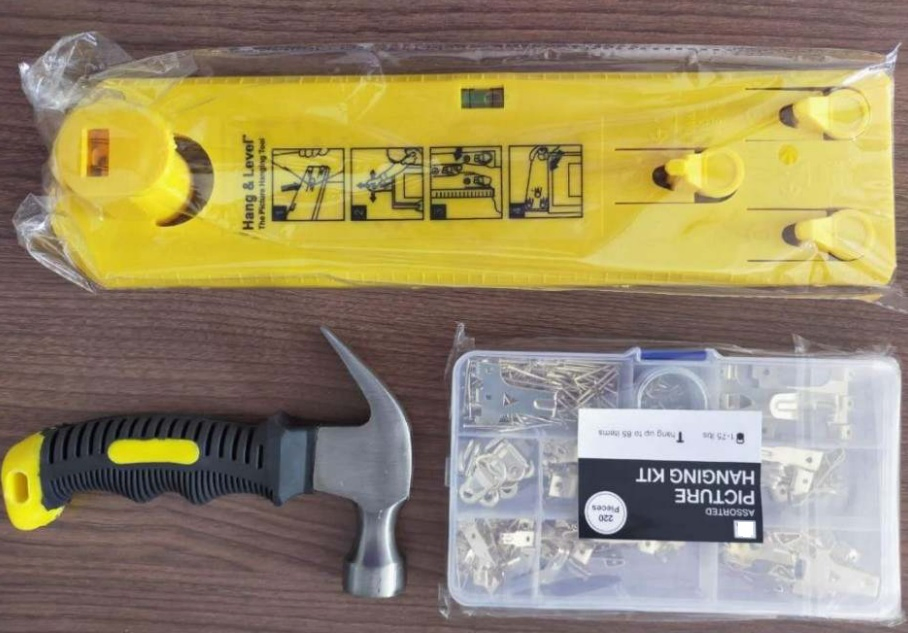 220 Pieces Bubble Wrap Heavy Duty Photo Hangers Frame Picture Wall Hanging Tool Hanging Wire Mini Claw Hammer