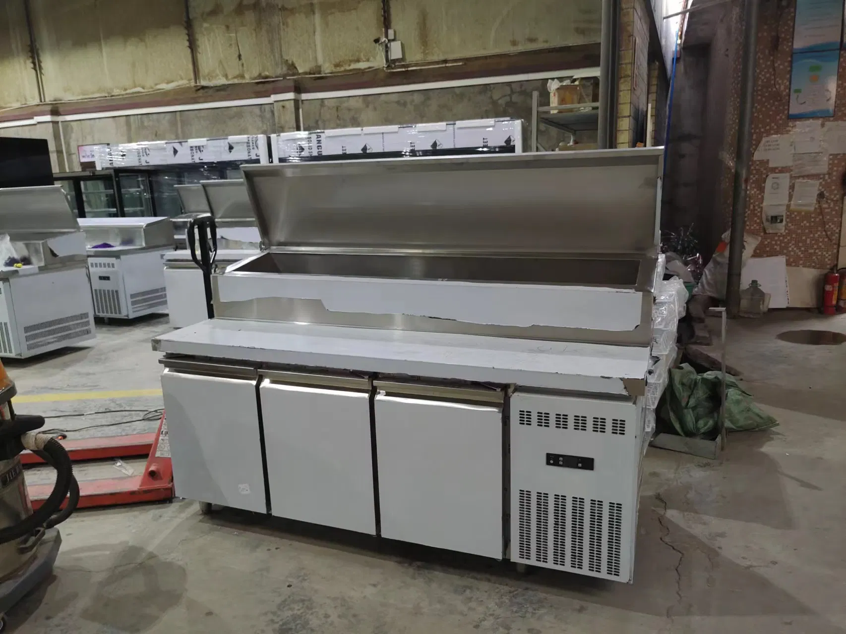 1.8m Stainless Steel Pizza/Salad Under Counter Workbench Table Refrigerator for Kitchen