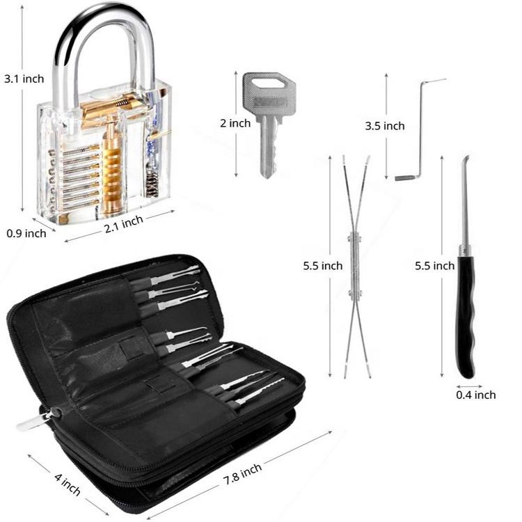24 PCS Training Skill Three Practice Locks Lock Pick Repair Locksmith Set