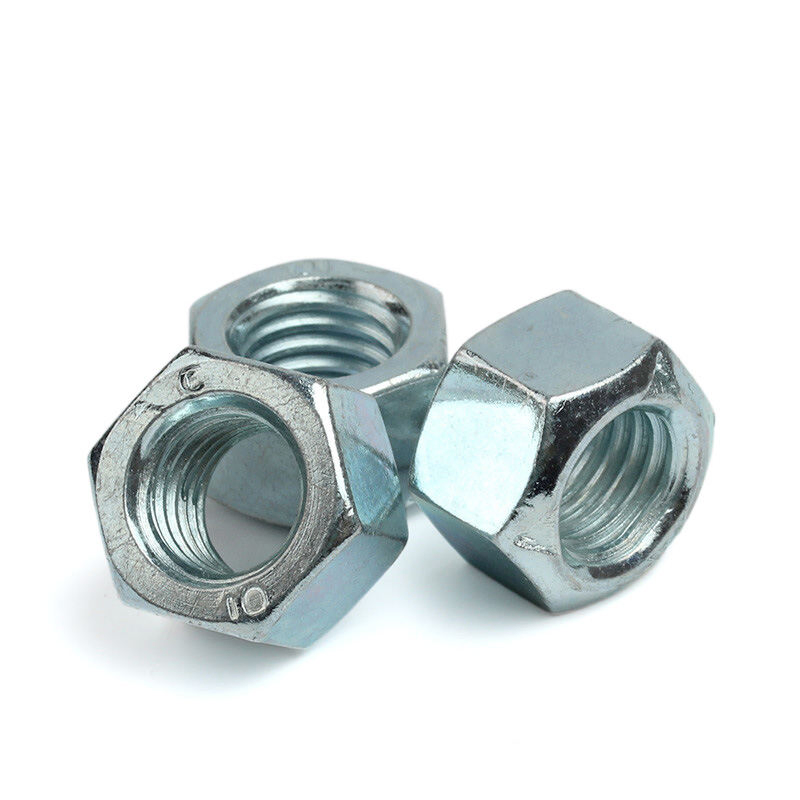 Premium Hex Lock Nuts M10 M12 M14, Zinc Coated Steel