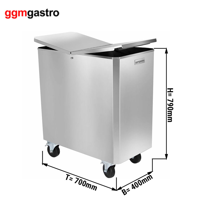 Прямоугольный мусорный бак с крышкой, 150 л