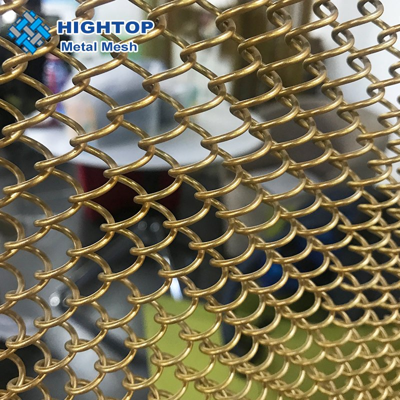 Amber Aluminum Metallic Curtains Chain Mail Mesh Curtain