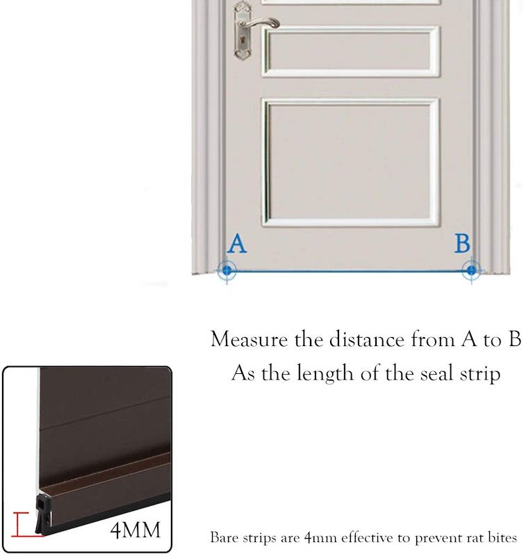 Aluminum Door Bottom Sealing Strip Sweep Draft Stopper Weather Brush Seal
