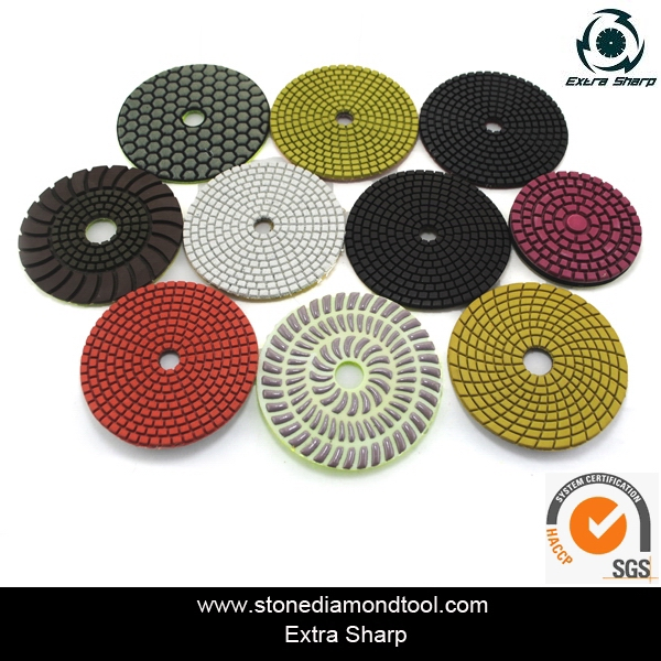 Diamond Flower Type Hook & Loop Backe Wet Polishing Pads
