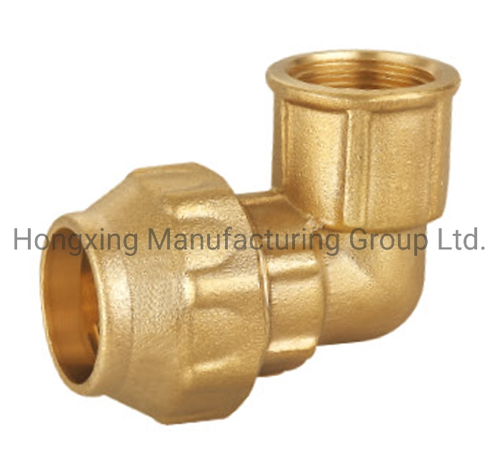 Brass or Dzr Compression Fittings Wall Plate Elbow Tee for PE Pipe