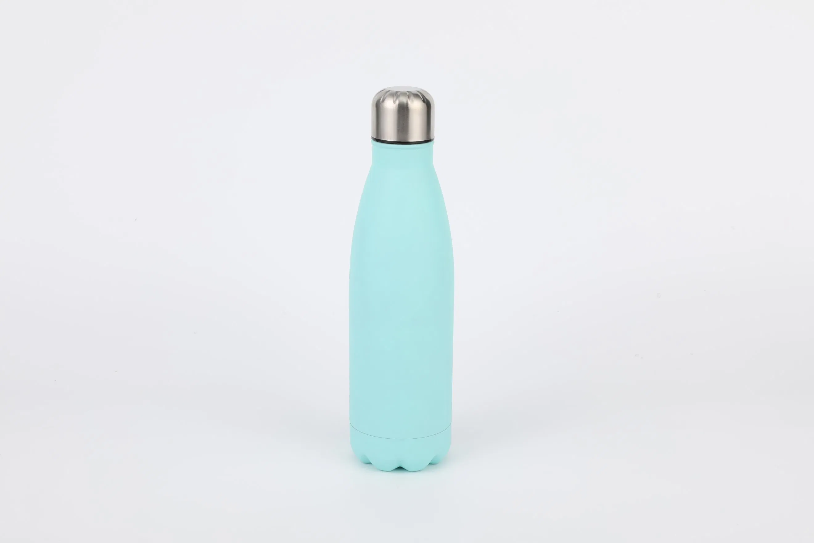 Grinkwell 500ml Double Wall Vacuum Insulated Light Green Metal School Stainless Steel Insulated Water Bottles