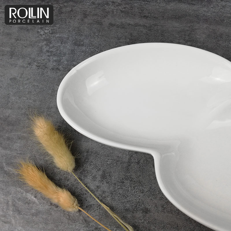 Chaozhou Porcelain Dining Plate Divided Plate for Buffet