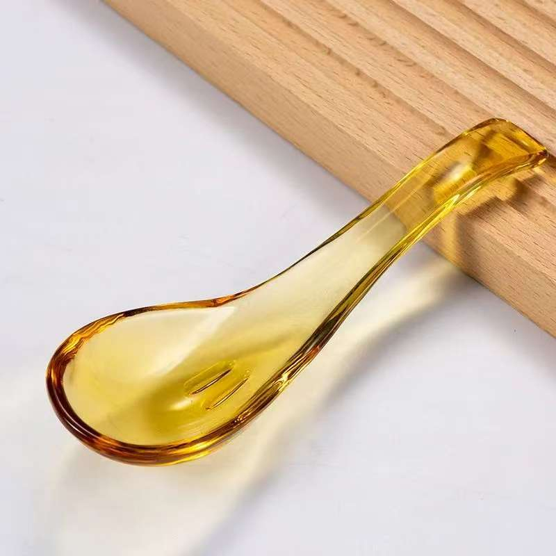 Customized Food Grade Tableware Thickened Glass Dessert Soup Spoon