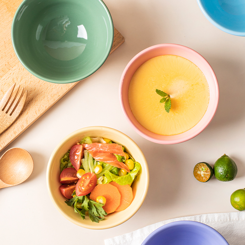 Simple Ceramic Creative Tableware Household Soup Bowl Porcelain Bowl Rice Bowl