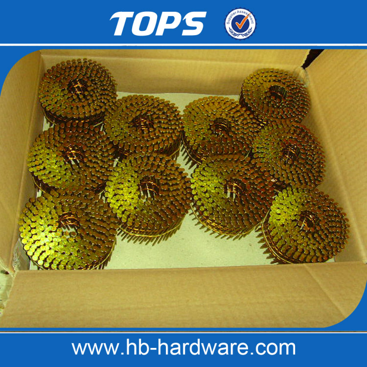 Factory Supply Collated Framing Smooth Ring Shank Coil Nails for Wooden Pallet