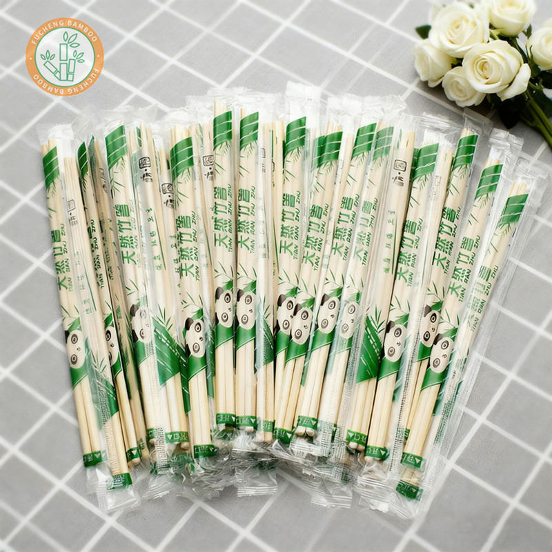 Round Bamboo Disposable Chopsticks Sushi Bamboo Chopsticks 20cm in Bulk Chinese Style Chopsticks for Restaurant