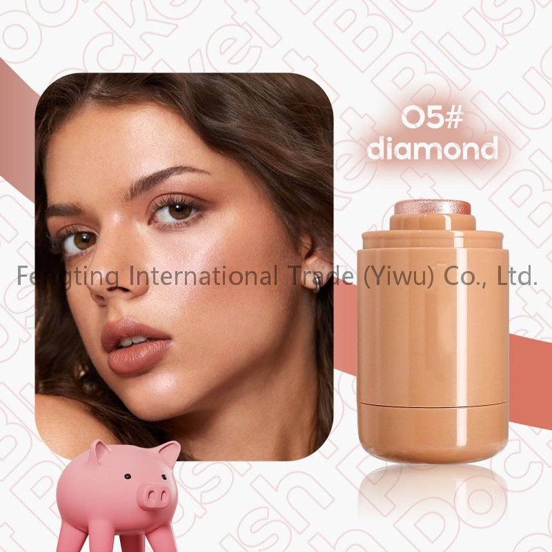 Natural Mineral Dual Purpose Lip and Cheek Blush Stick Pocket Size 6 Color Cream with Long Lasting Highlight and Water Glow Finish Blush