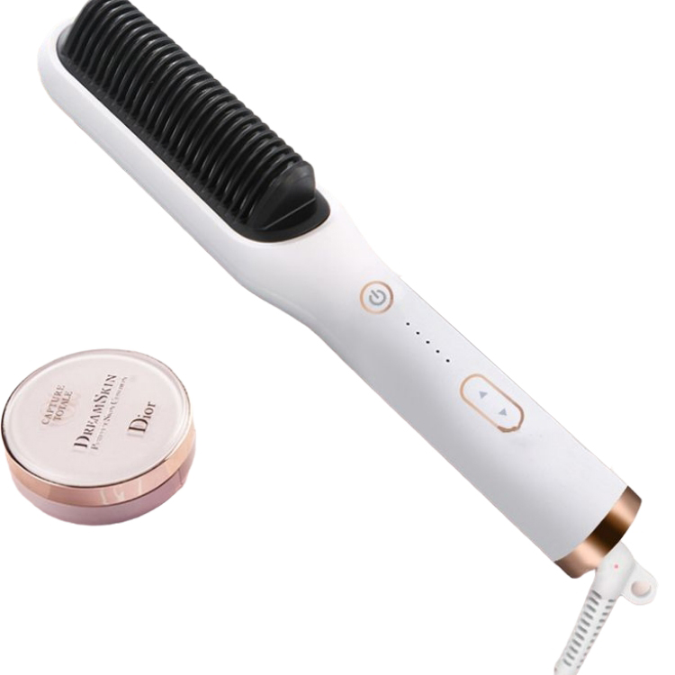 Titanium Custom Black Hot Comb Electric Hair Straightener Comb