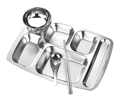 Compartmentalized Dinnerware with Large Capacity Soup Bowl