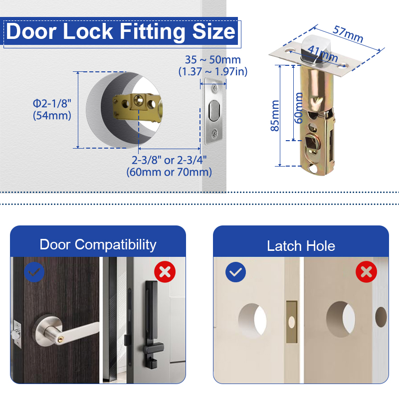 Home Office Apartment Indoor Electronic Smart Door Lock Tuya APP Security Digital Password Camakt Smart Door Lock