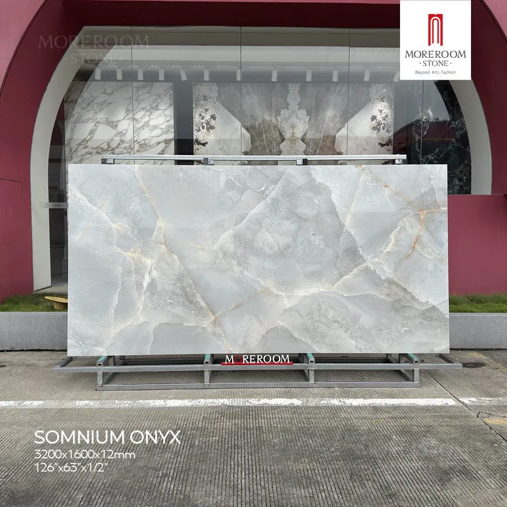 1200X2800mm Sintered Translucent Stone Alabaster Sheet Faux Onyx Marble for Luxury Interior Design