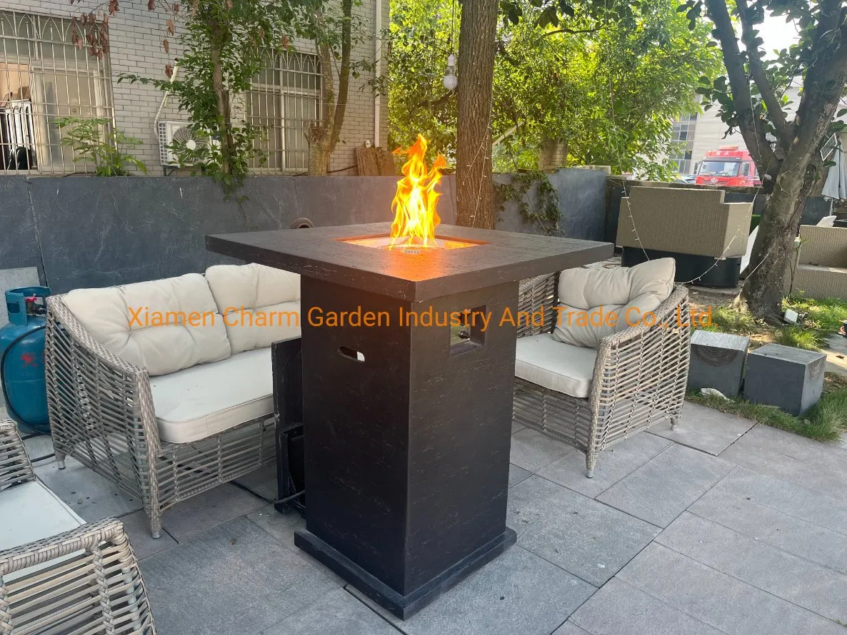 Concrete Grc Propane Gas Firepit Bar Table