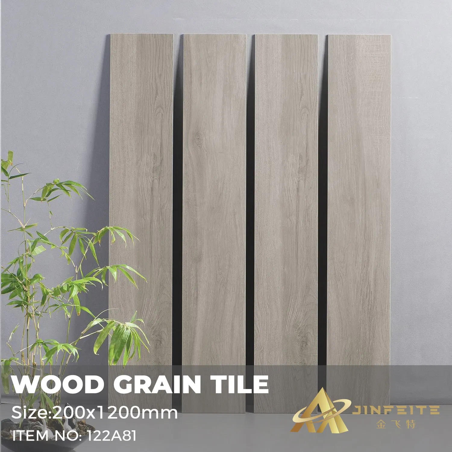 Керамогранитная плитка Ash Grey 200x1200 мм для пола и стен