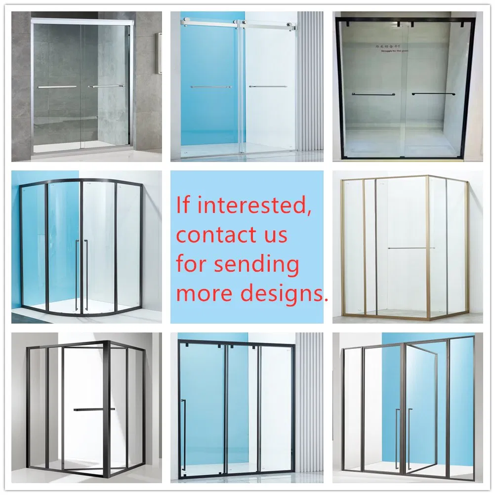 Hotel Customized Size Aluminum Frame 8mm Glass Sliding Soft Closing Shower Room