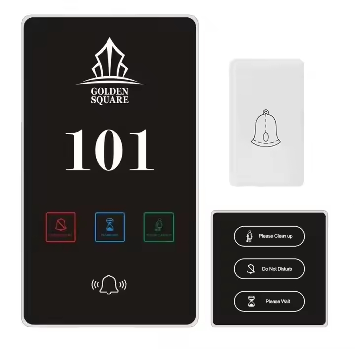Hotel Modern LED Light Touching Wireless Digital Do Not Disturb Switch Doorbell Sign Panel Room No. Display Hotel Doorplate