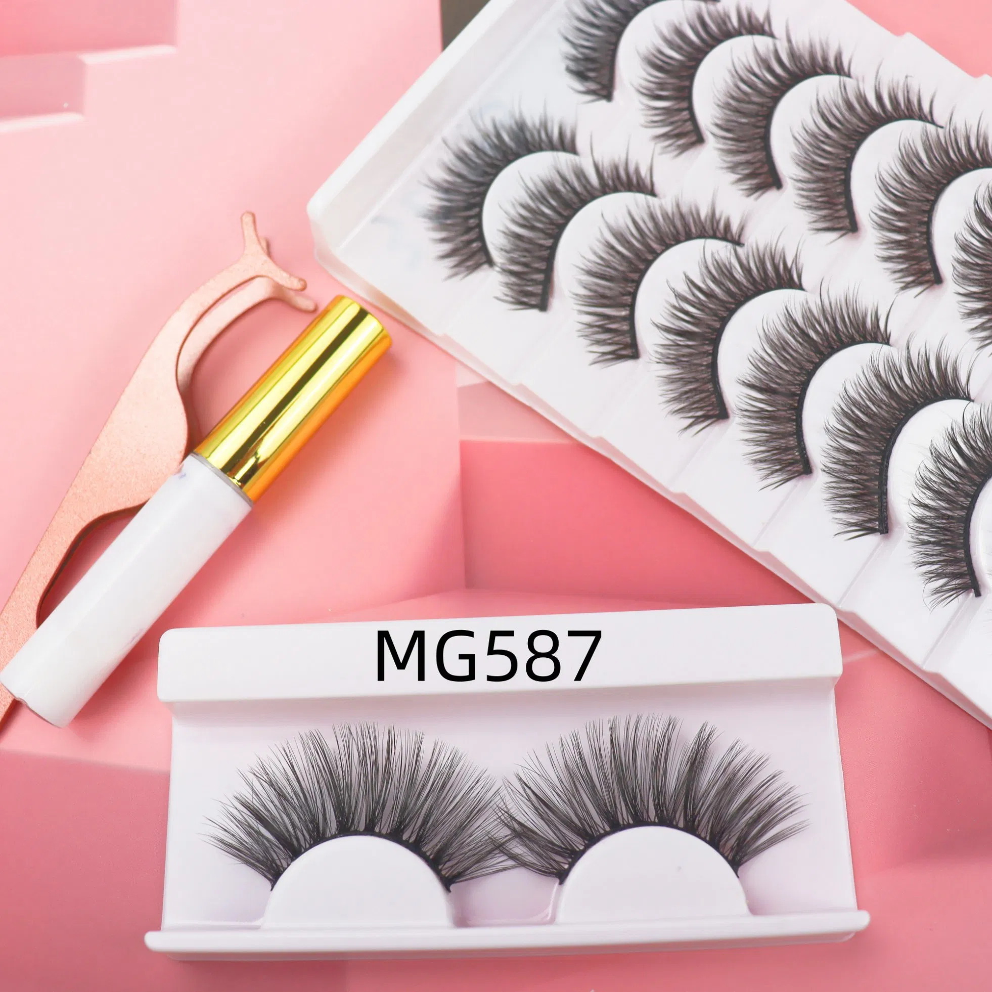 Lightweight Faux Mink Eyelash Extension Reusable 3D Lashes for Hooded Eyes False Eyelashes with Wholesale Price