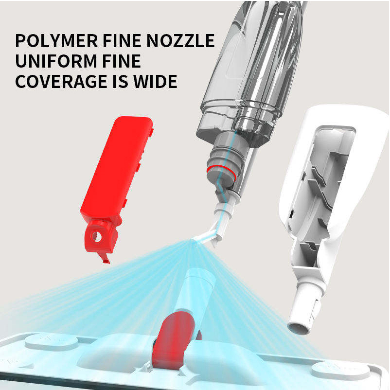 Распыляющая швабра с тремя насадками и регулируемой ручкой