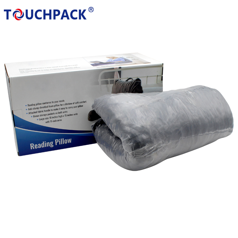 Custom Extra Large Comfort Shredded Memory Foam Back Lumbar Bed Rest Pillow with Arm