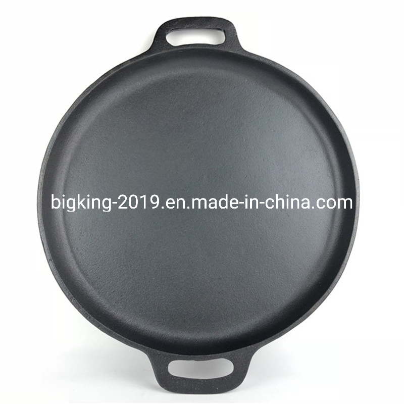 Smooth Surface Large Preseasoned Cast Iron Nonstick Round Pizza Pan
