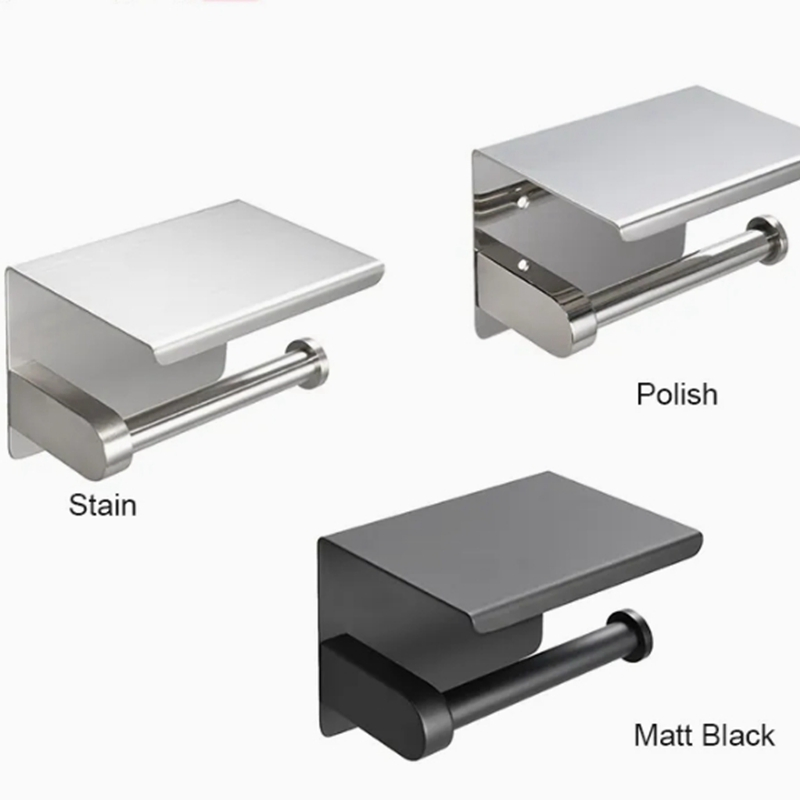 Fashionable Toilet Roll Holder Bathroom Paper and Phone Holder Matte Black