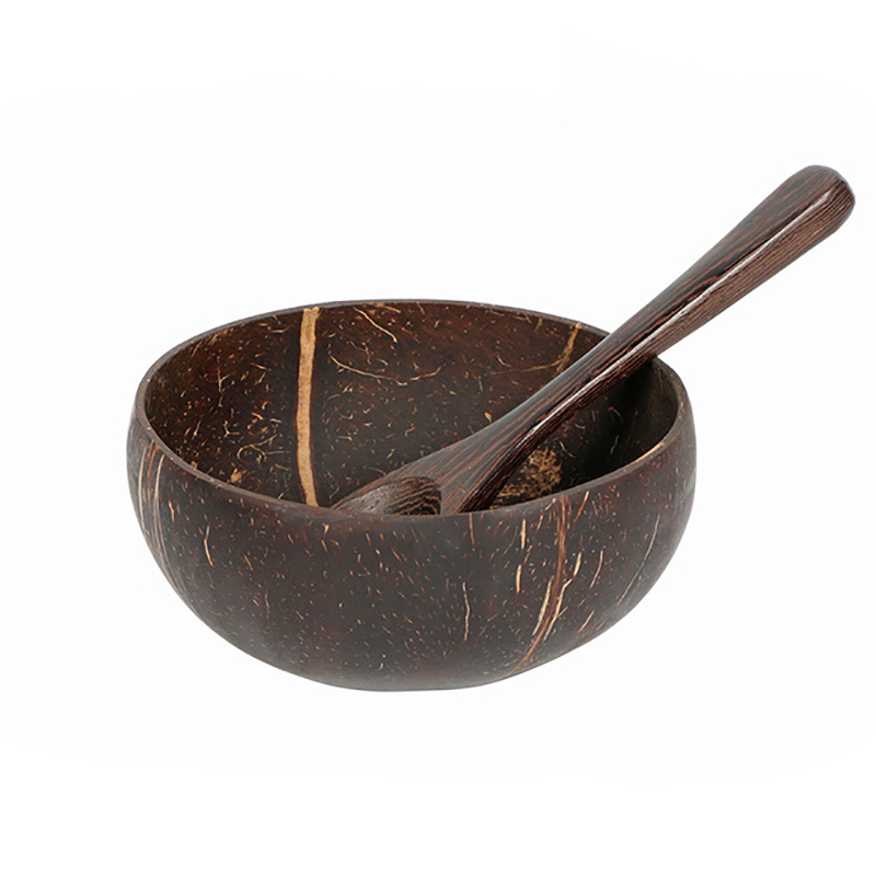 Natural Coconut Shell Fruits Salad Storage Engrave Wooden Coconut Shell Coconut Shell Bowl
