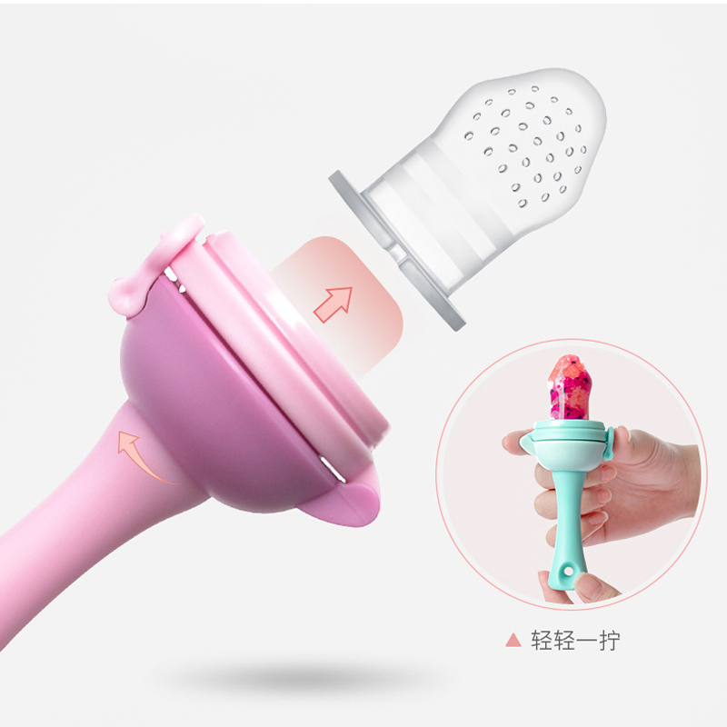 Food-Grade Silicone PP Printed Pattern for 0-12 Months Baby Wholesale Price Fruit Feeder Baby Pacifier