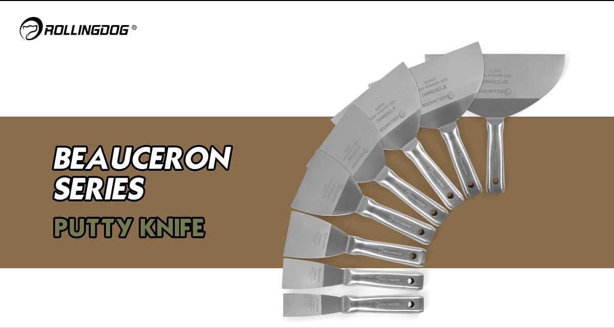 Rolingdog-Elite 50474 Stainless Steel 5 Inch Putty Knife Flexible All-Metal Mirror Polished