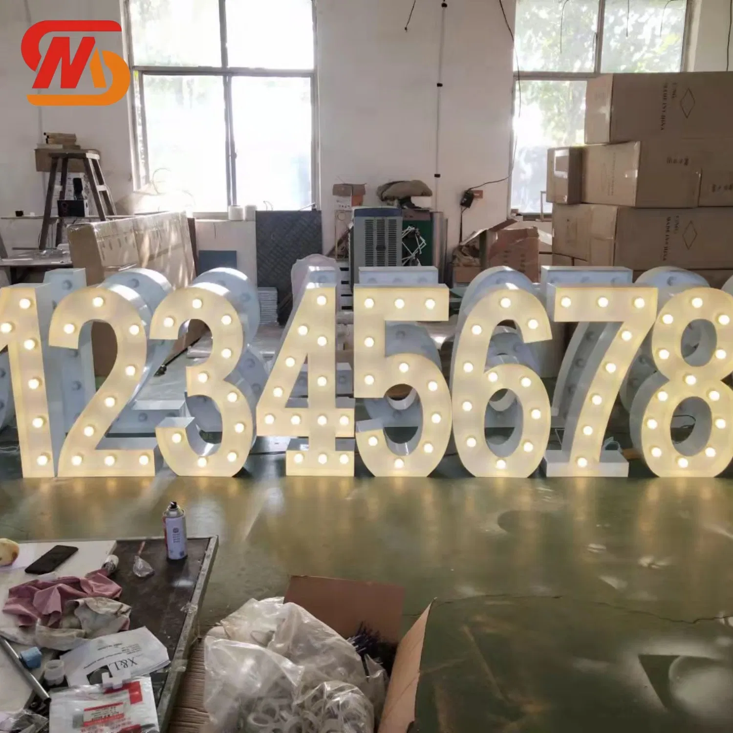 Smooth Marquee Letters LED Letter Signs Metal Giant Marquee Number Light for Wedding Party