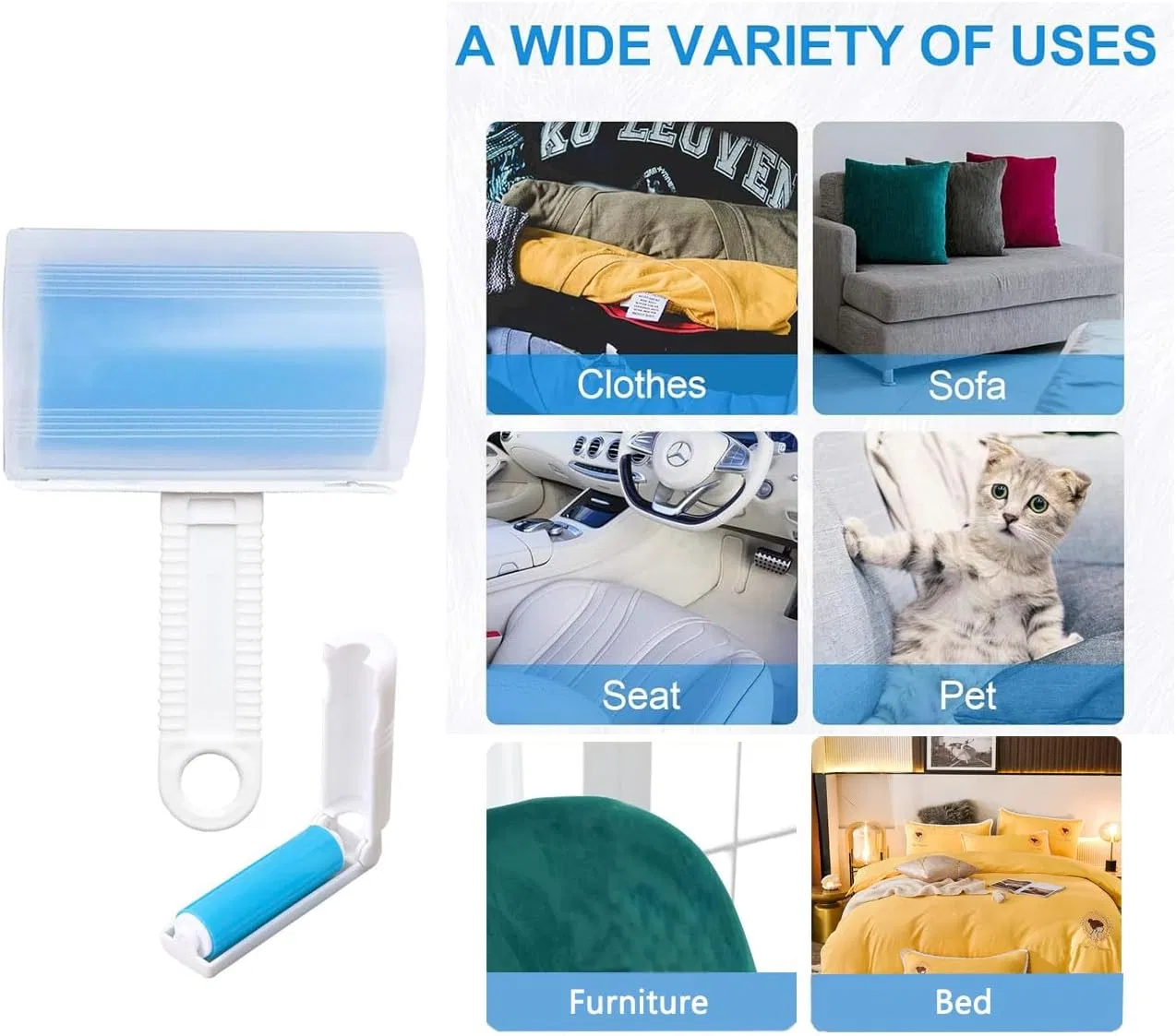 Washable Lint Roller Reusable Sticky Mop Lint Roller Floor Remove Dog Cat Hair Extra Sticky Portable Lint Roller