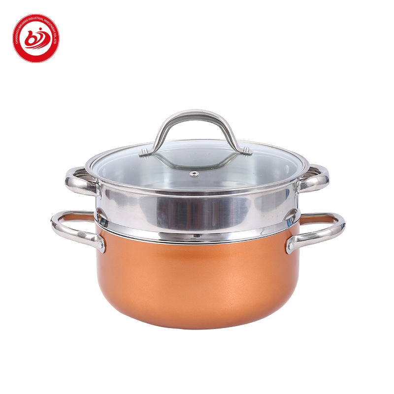 Household Business Kitchen Gift European and American Copper Induction Bottom Gift Non-Stick Pan Cookware Set