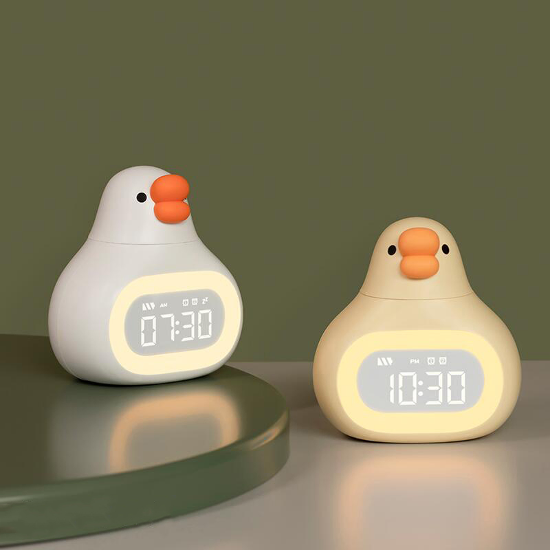 Cute Duck Shape LED Nightlight Alarm Clock