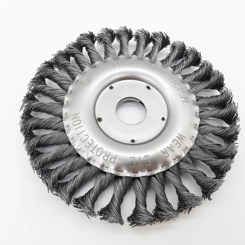 Heavy-Duty Stainless Steel Twisted Wheel Brush for Weeding