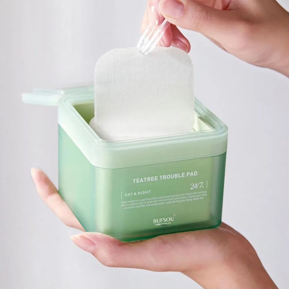 Vegan Korean Skin Care Anti Acne Face Exfoliating Repair Pores Acne Remove Nourished Hydrated Teatree Peel Pad