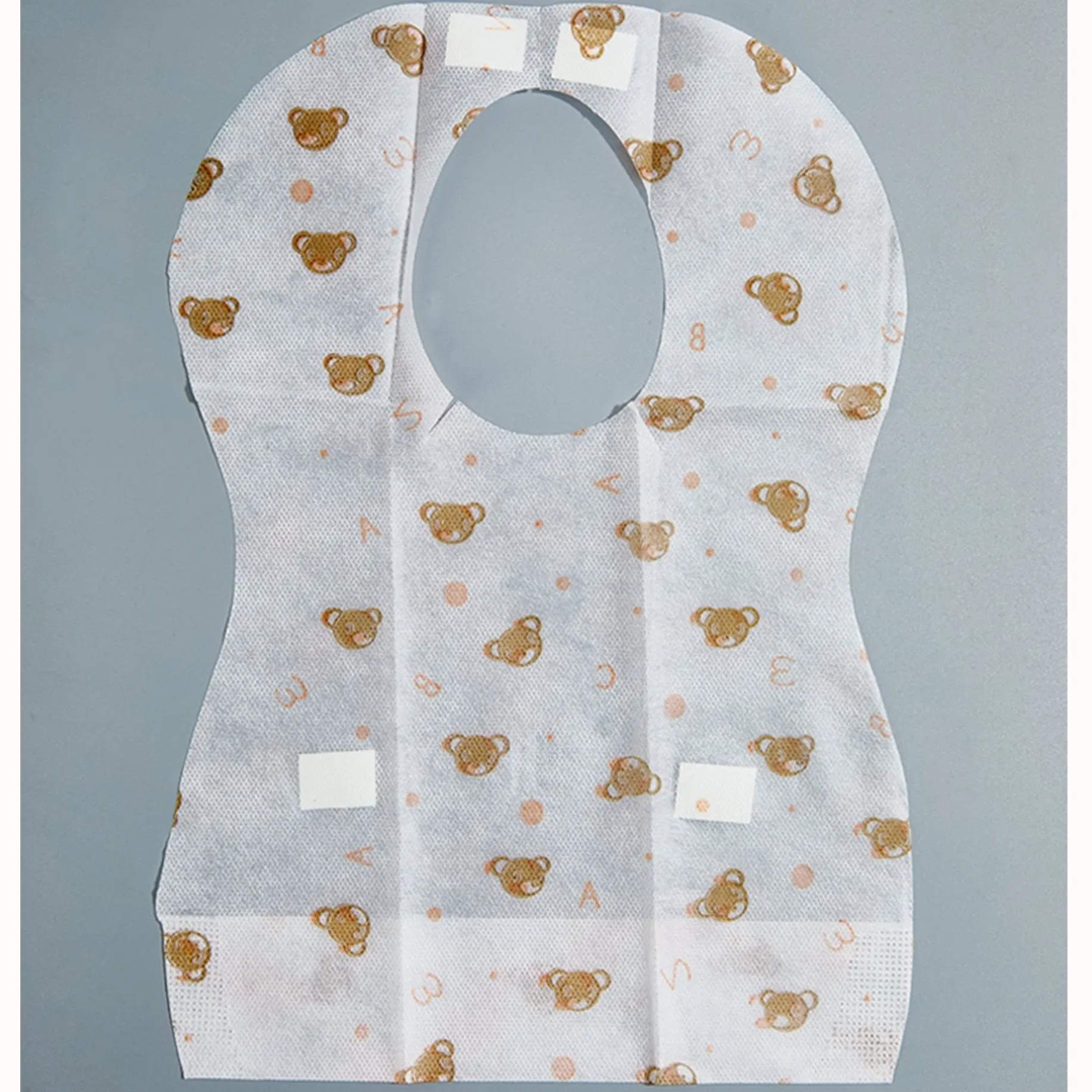 Waterproof Nonwoven Bibs Custom Print PE Film Laminated Disposable Baby Bib