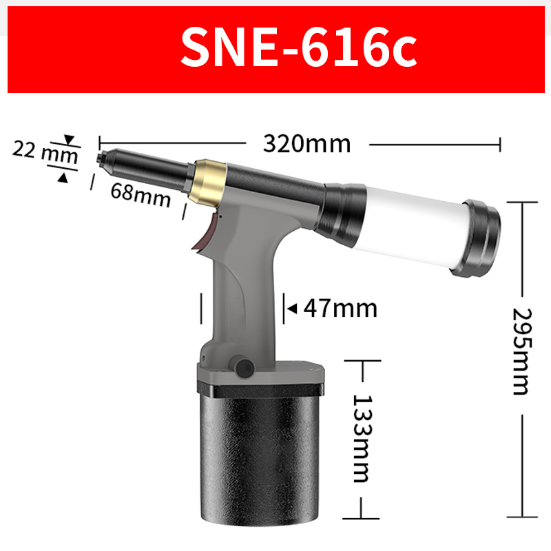 Long Stroke 28mm Sne-616c Pneumatic Rivet Gun Guarantees One Second Break