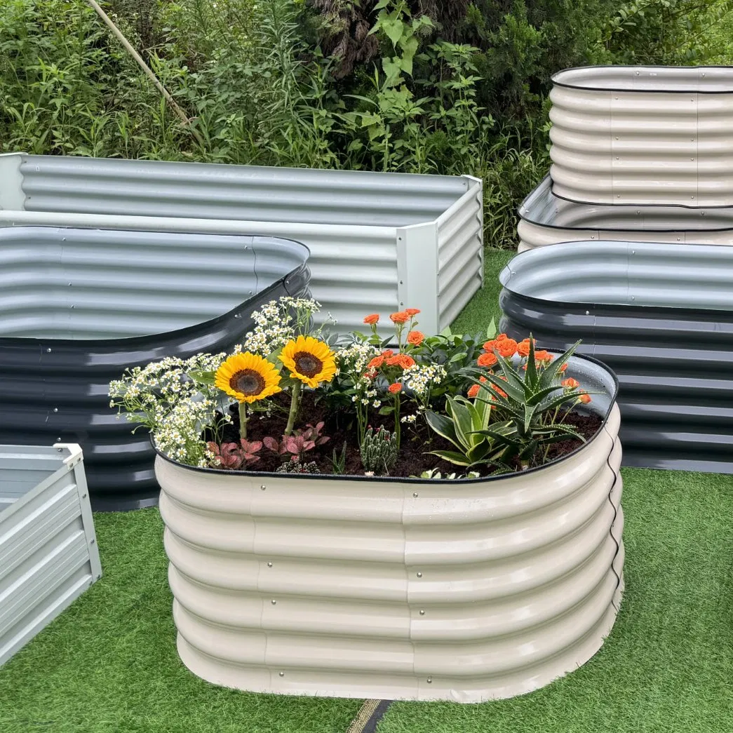 Приподнятая грядка из металла, темно-серая