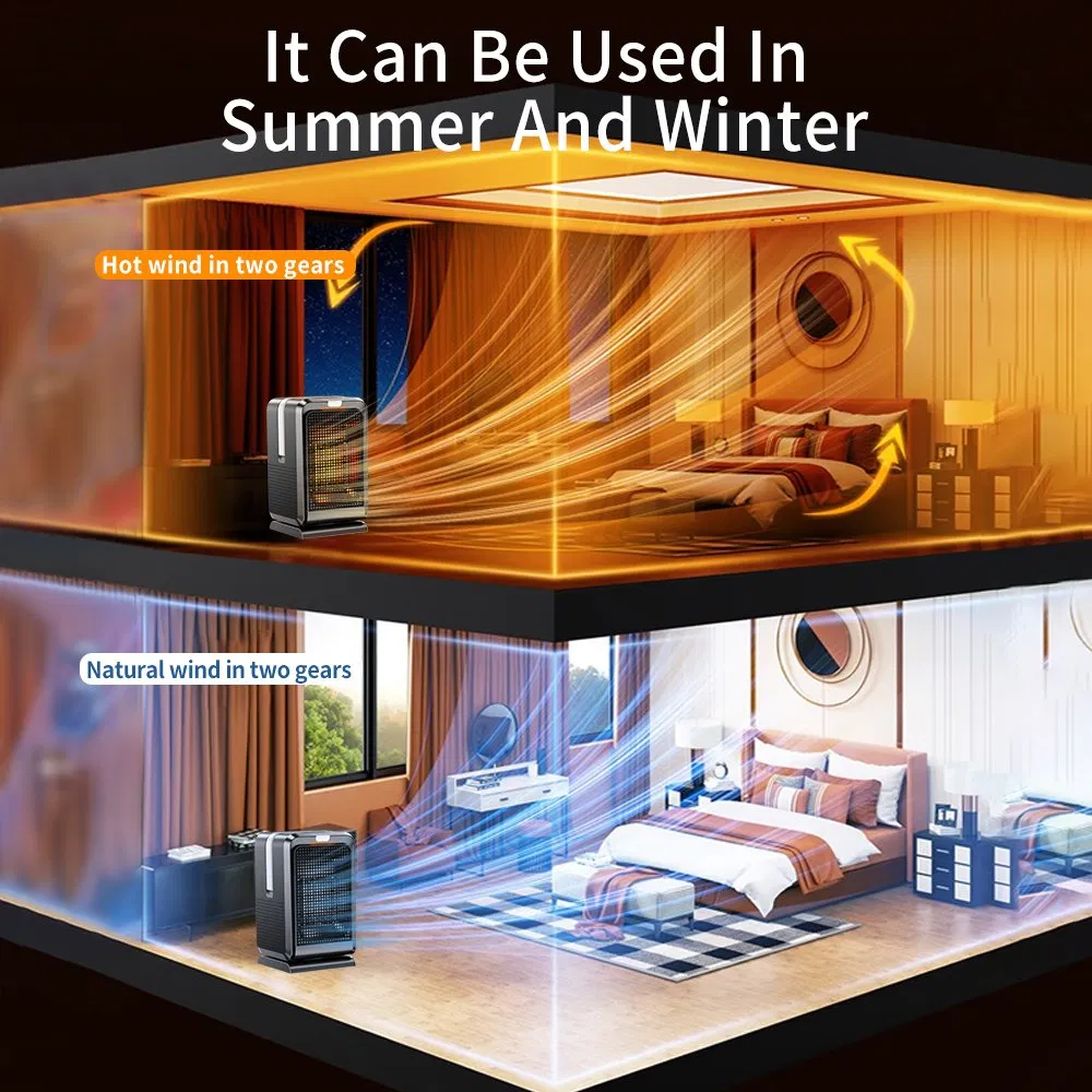 Remote Control Portable Desktop Electric Heating Fan Heater Air Warmer Cooler