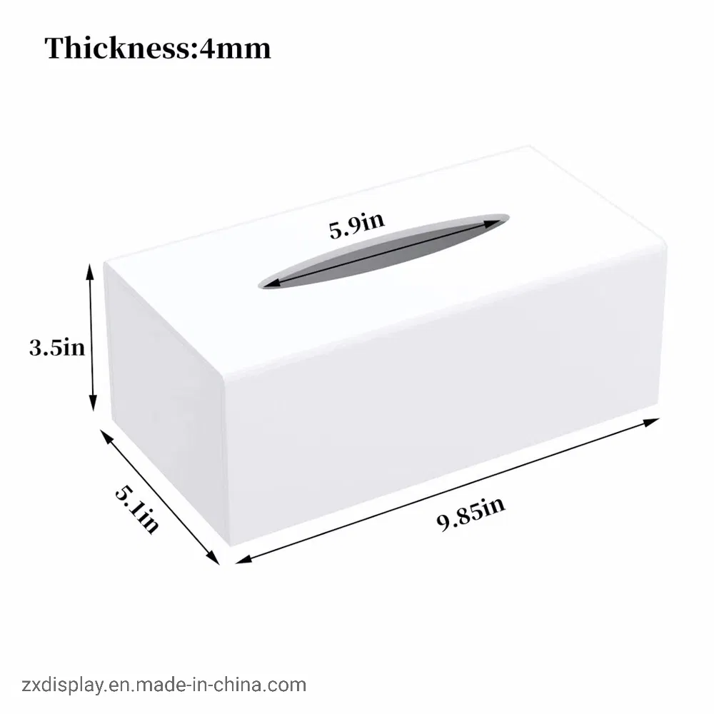 Wholesale White Plexiglass Plastic Paper Towel Container Facial Tissue Box Cover Holder