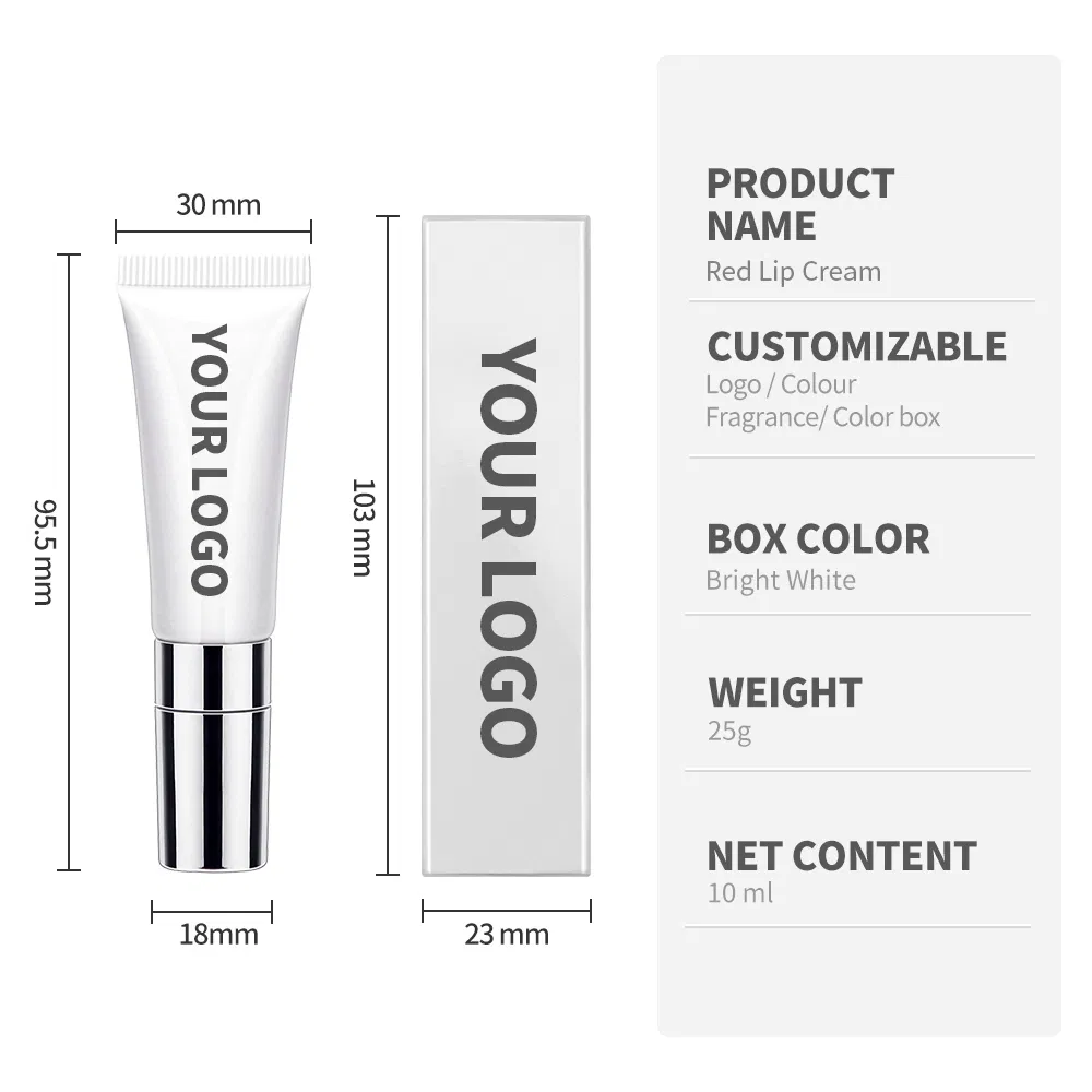 Private Label Red Lip Cream Vegan Lip Moisturizing Color-Changong Lip Balm