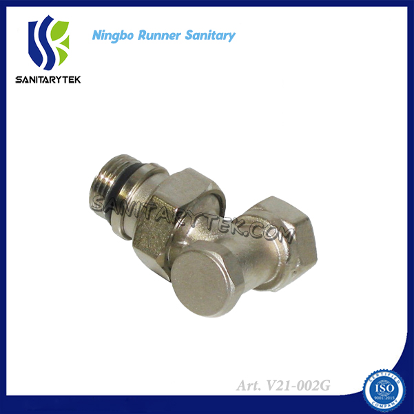 Angle Lockshield Radiator Valve with Screw Ends (V21-002)